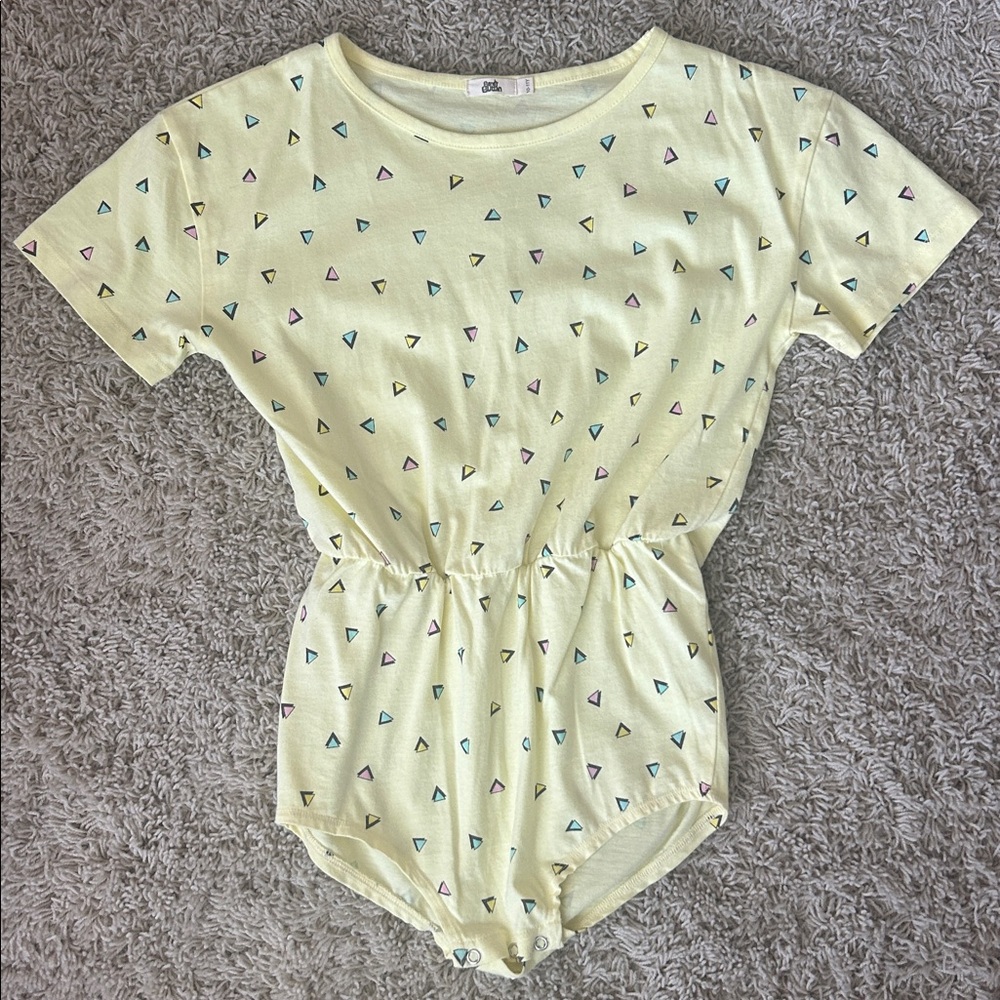 Bandy Button  Yellow romper Size 10/11